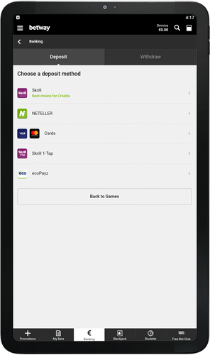Uplate i isplate betway